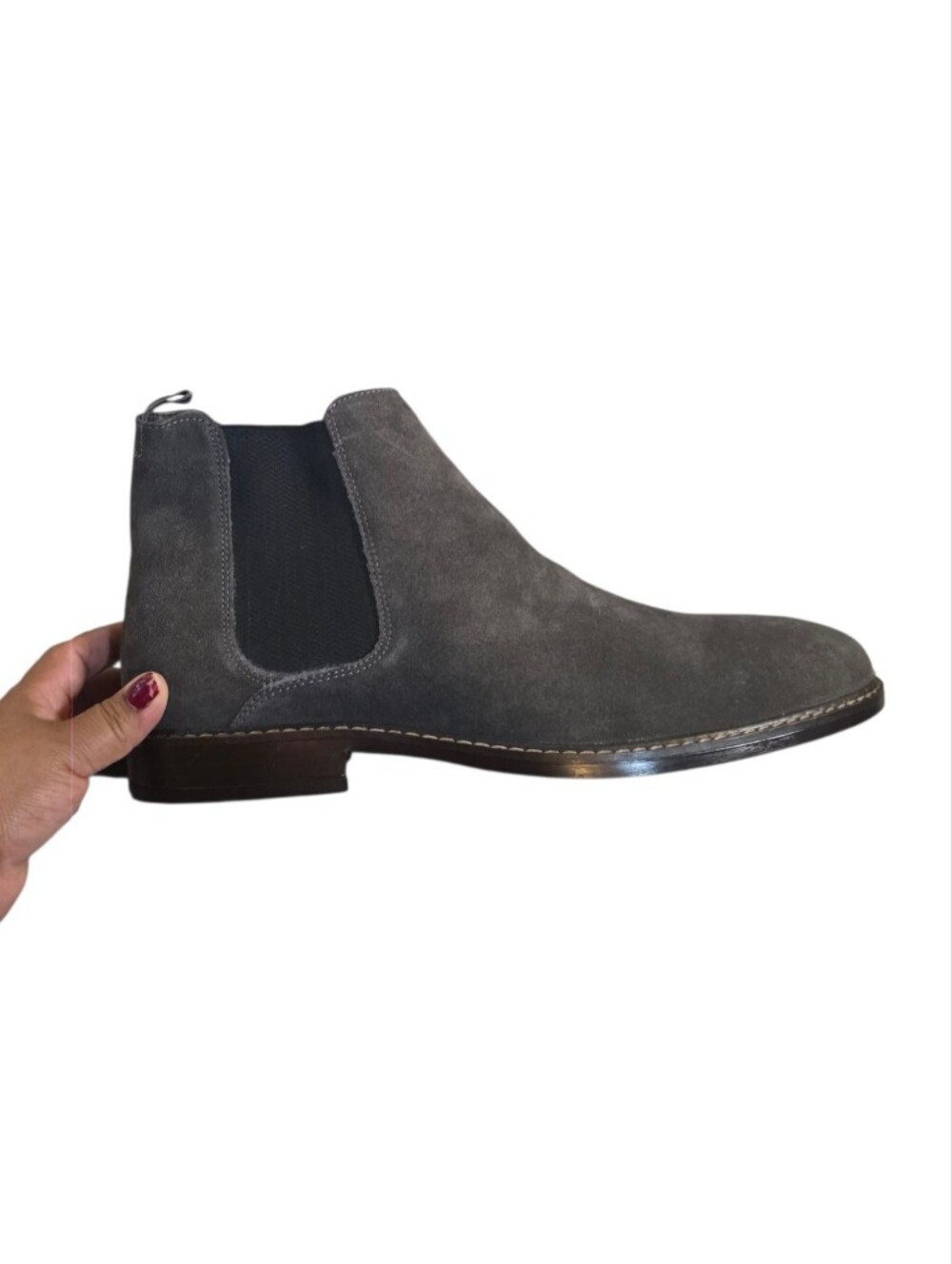 Crown Vintage Men's Grey Suede Chelsea Boot